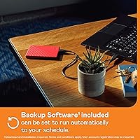 Vista 3 de WD 1TB My Passport, Disco duro externo portátil, rojo, software de respaldo con defensa contra ransomware y protección con contraseña, compatible