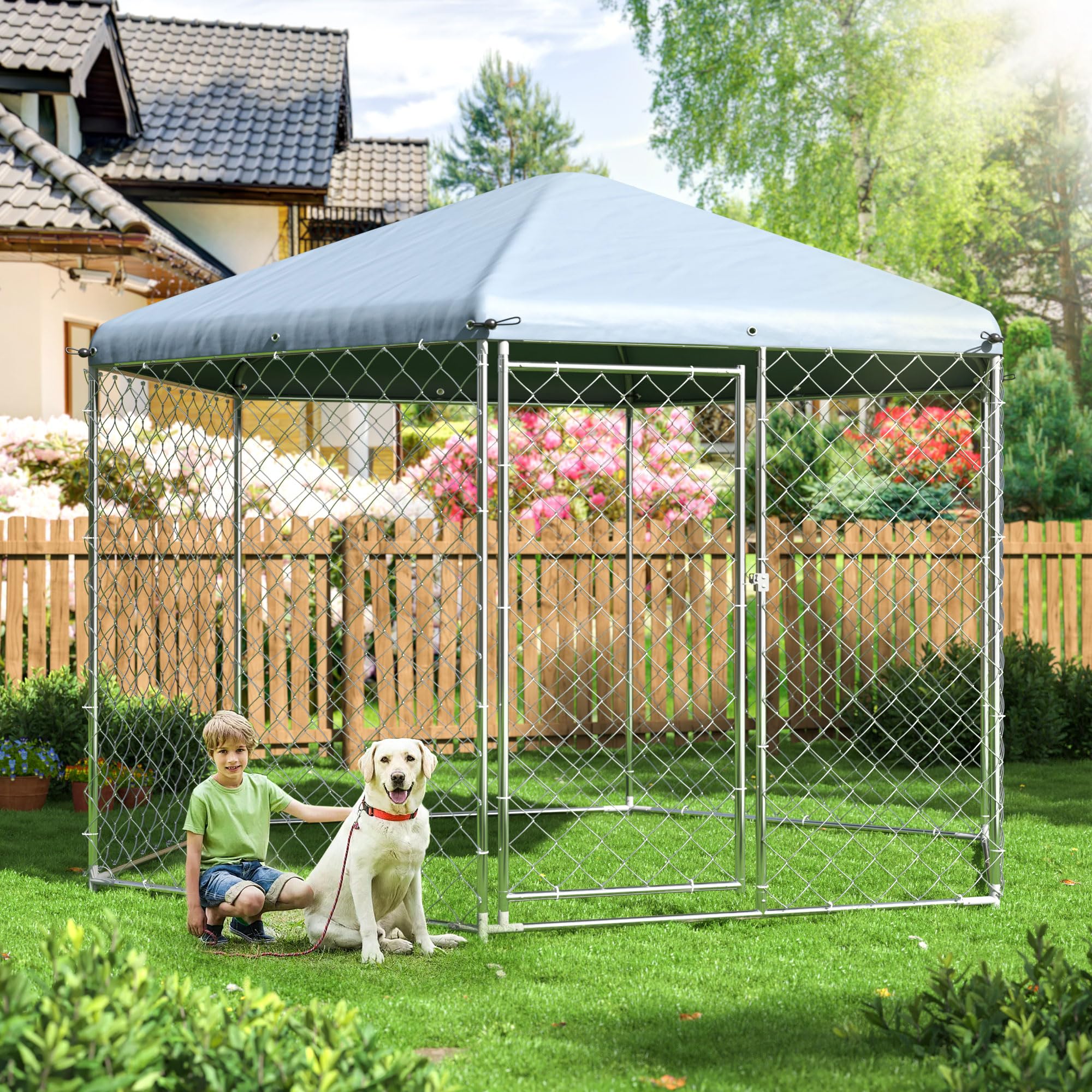 Outdoor Dog Kennel Home Depot Outdoor Dog Kennel With Roof, Large