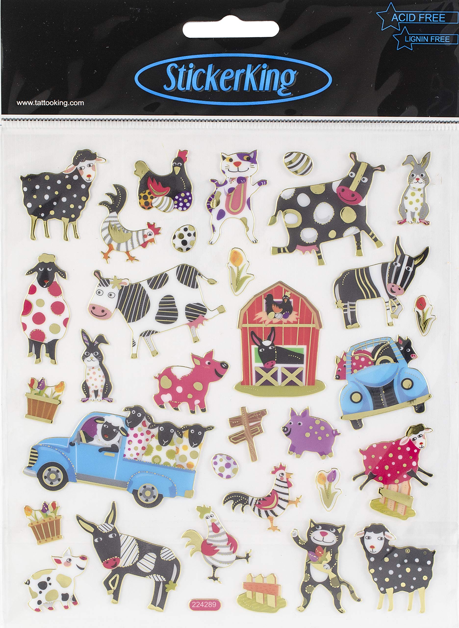 Sticker King Stickers - Abstract Fun Farm