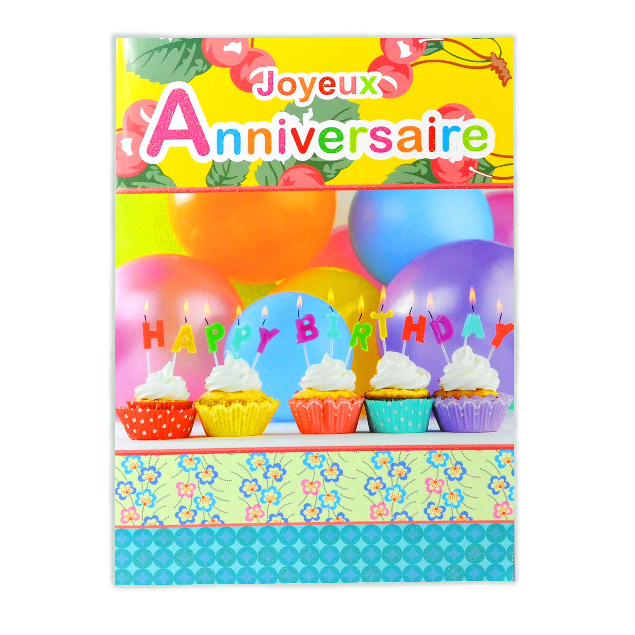 Afie mx-3009 Lily Chrysanthemum Large Maxi A4 Happy Birthday Card – Pink Flower