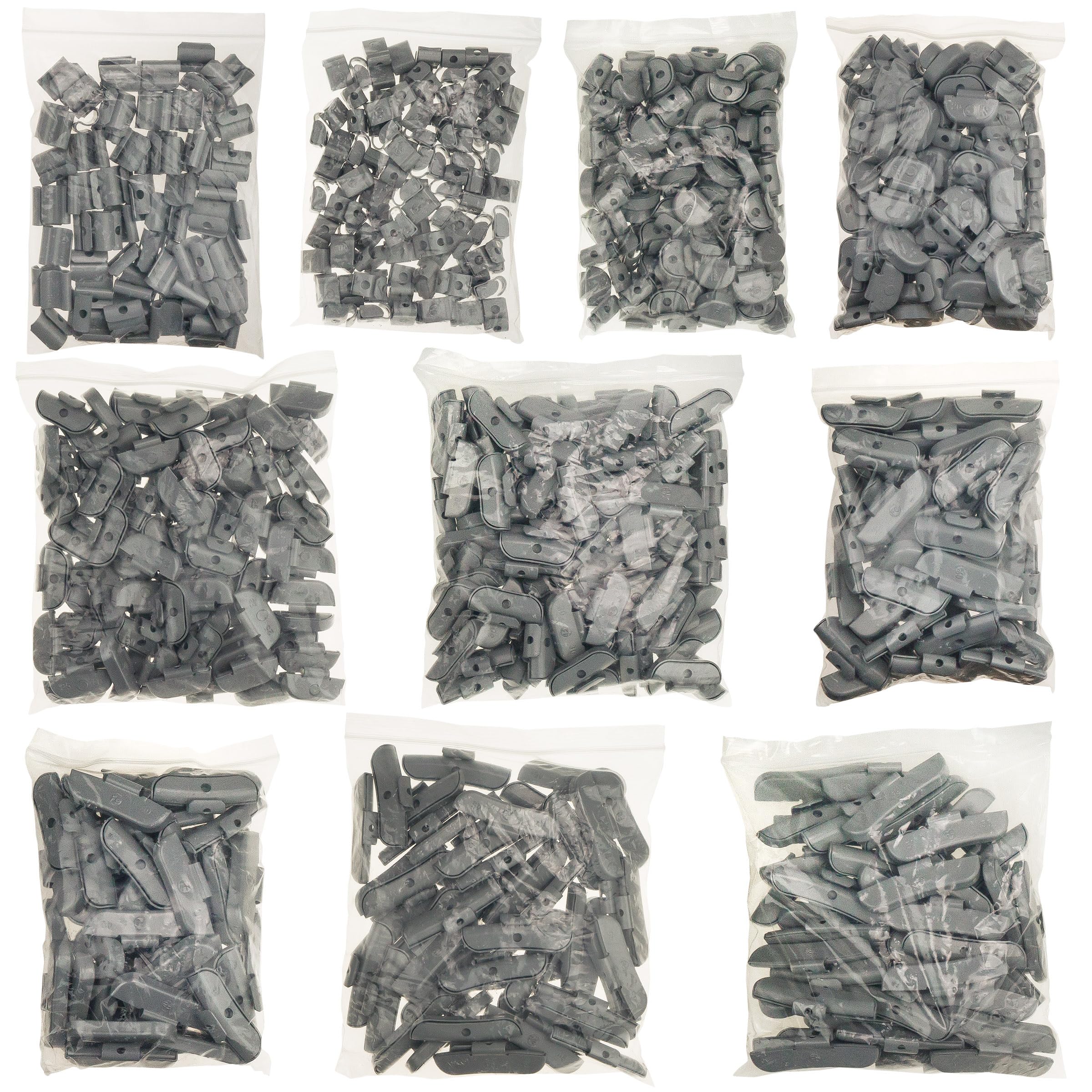 Assortimento di 800 pesi per cerchioni in acciaio, 5-50 g, FE/S