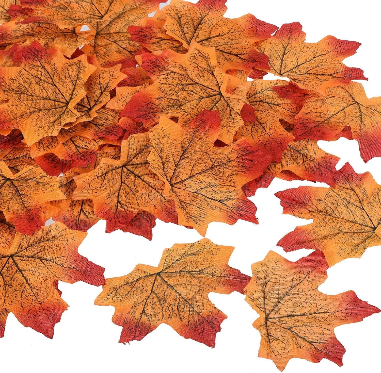 PATIKIL Artificial Leaves, 1100Pcs Fall Maple Autumn Fake Leaf for Wedding Party Thanksgiving Halloween Decoration, Coffee Yellow