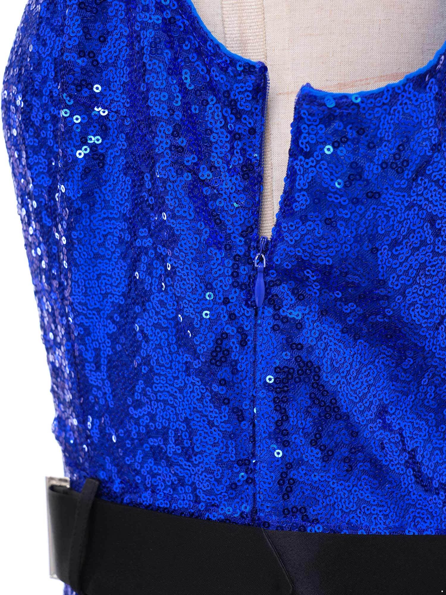 Donna Combinazione Body Brillante Con Paillettes E Cintura Satin Salopette Corta Scintillante Azioni Grazie Baptesimo Tuta Glamour