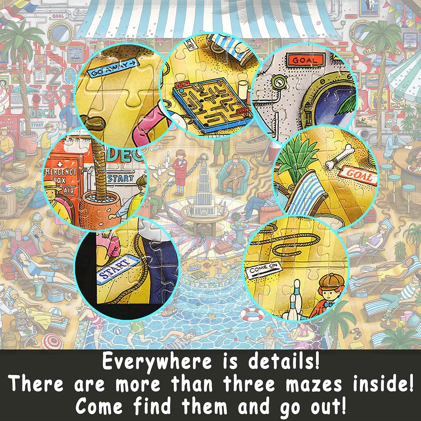 Jigsaw Puzzles 1000 Pieces for Adults Cat Collection Challenging Puzzles Funny Puzzles Clearance Puzzle (Pool Party)