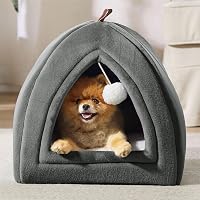 BEDSURE Macskabarlang Összecsukható Macskágy Sötétszürke 44x44cm Mosható Párnával 6