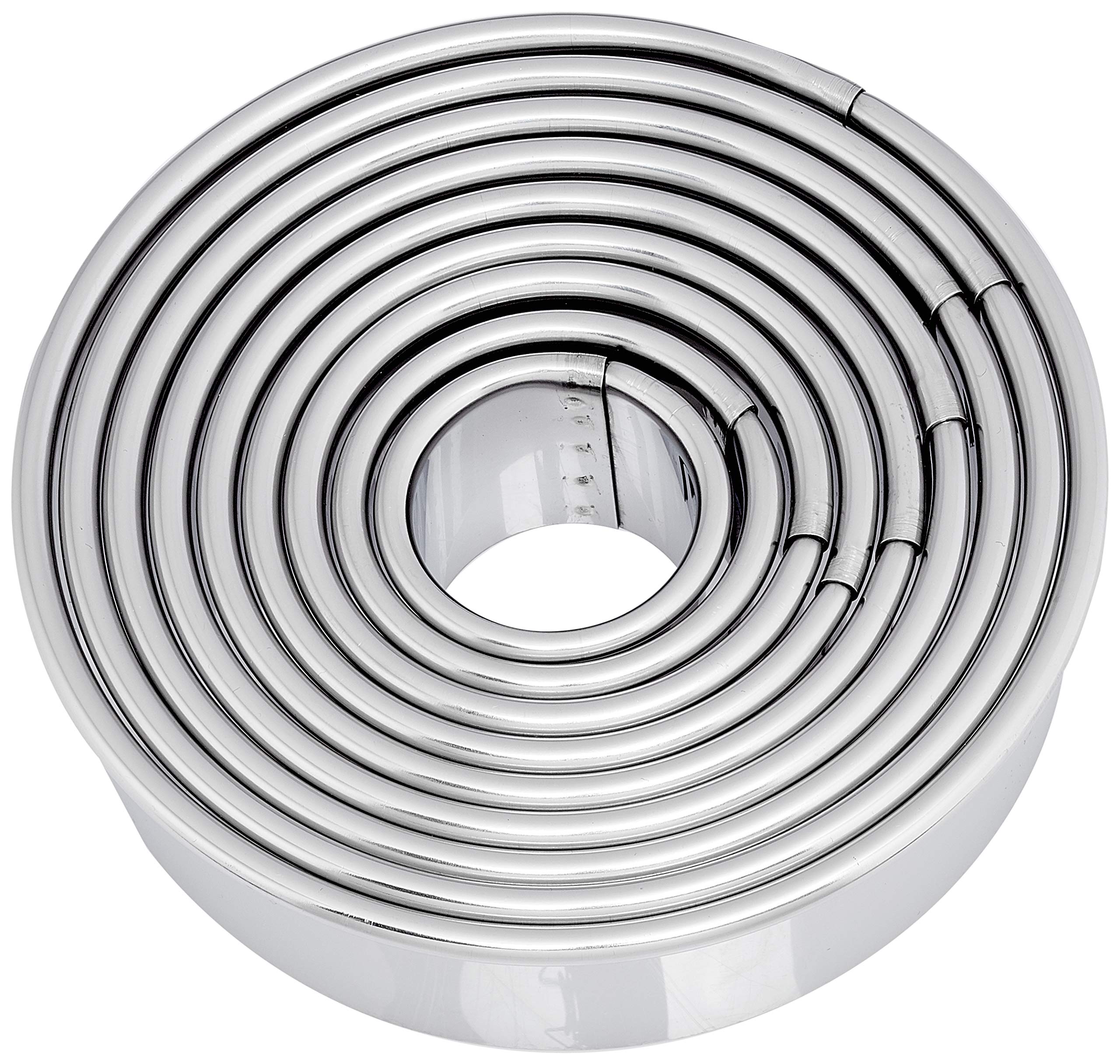 DeBuyer 3323.00N Dosen mit 9 Runden Ausstechern, Silikon, grau, 13,2 x 13,2 x 4 cm