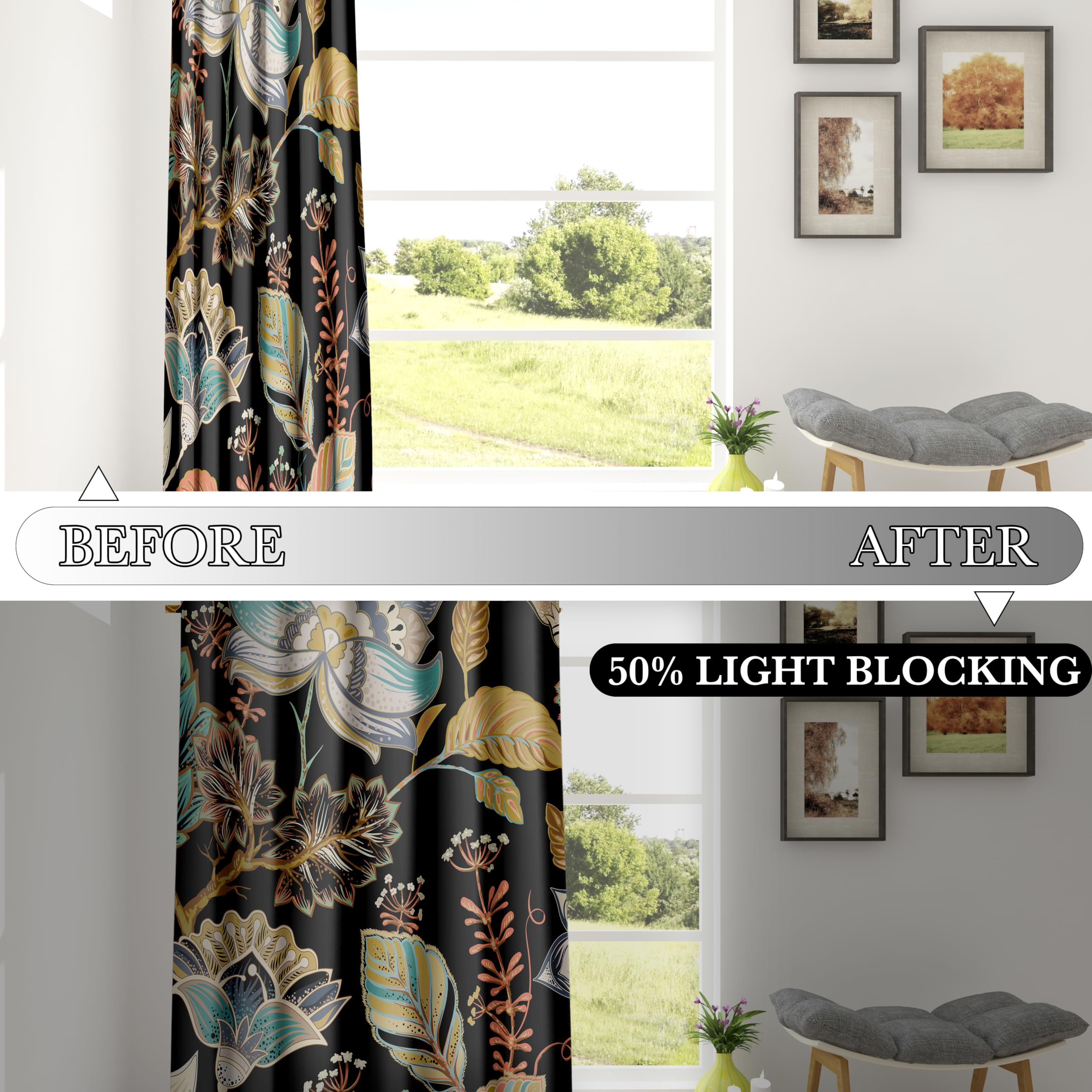 Juego De Cortinas De Cocina Diseño Floral Bordadas Beige | Meses Sin