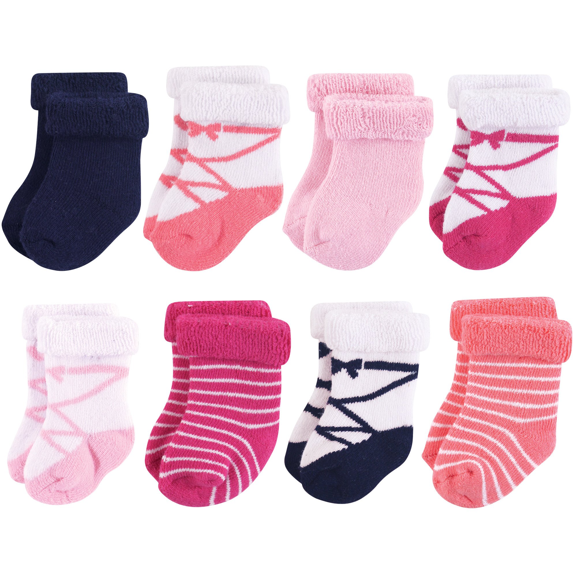 Hudson Baby baby-girls Cotton Rich Newborn and Terry Socks