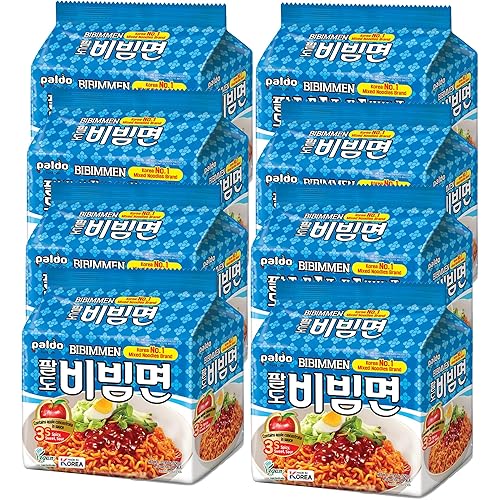 Miniatura 3 de [ 40 paquetes] Paldo Korean Bibim-myun, fideos fríos Ramen instantáneo, salsa picante dulce & # x02019 4.59 oz