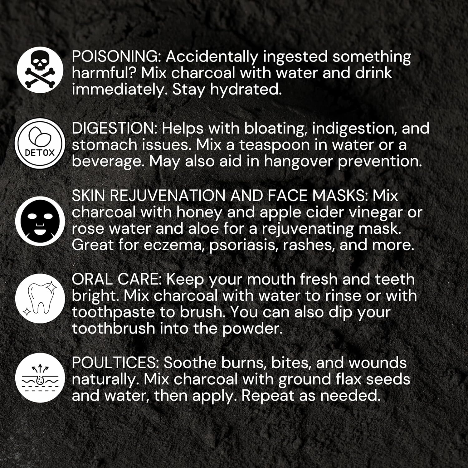 Organic Charcoal Powder by Schizandu - Activated Charcoal Natural, Vegan, Organic, GMO Free - Large Bottle 25 oz Powder