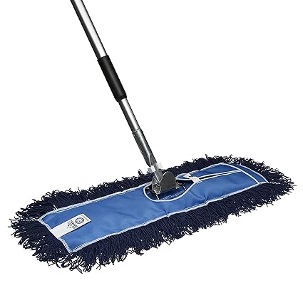 Nine Forty Industrial Strength Premium Nylon Dust Mop with Aluminum Quick Change Extension Handle and Frame - Hardwood Floor Broom (36