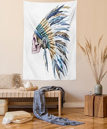 Miniatura 50 de Lunarable Tapiz de girasol tamaño Queen, ramo de ilustraciones inspiradas en la naturaleza abstracta composición retro, colcha colgante de pared,