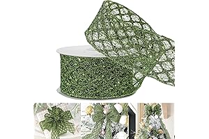 Exceptionally Wide Moss Green Wired Christmas Ribbon (2.5 Inch)