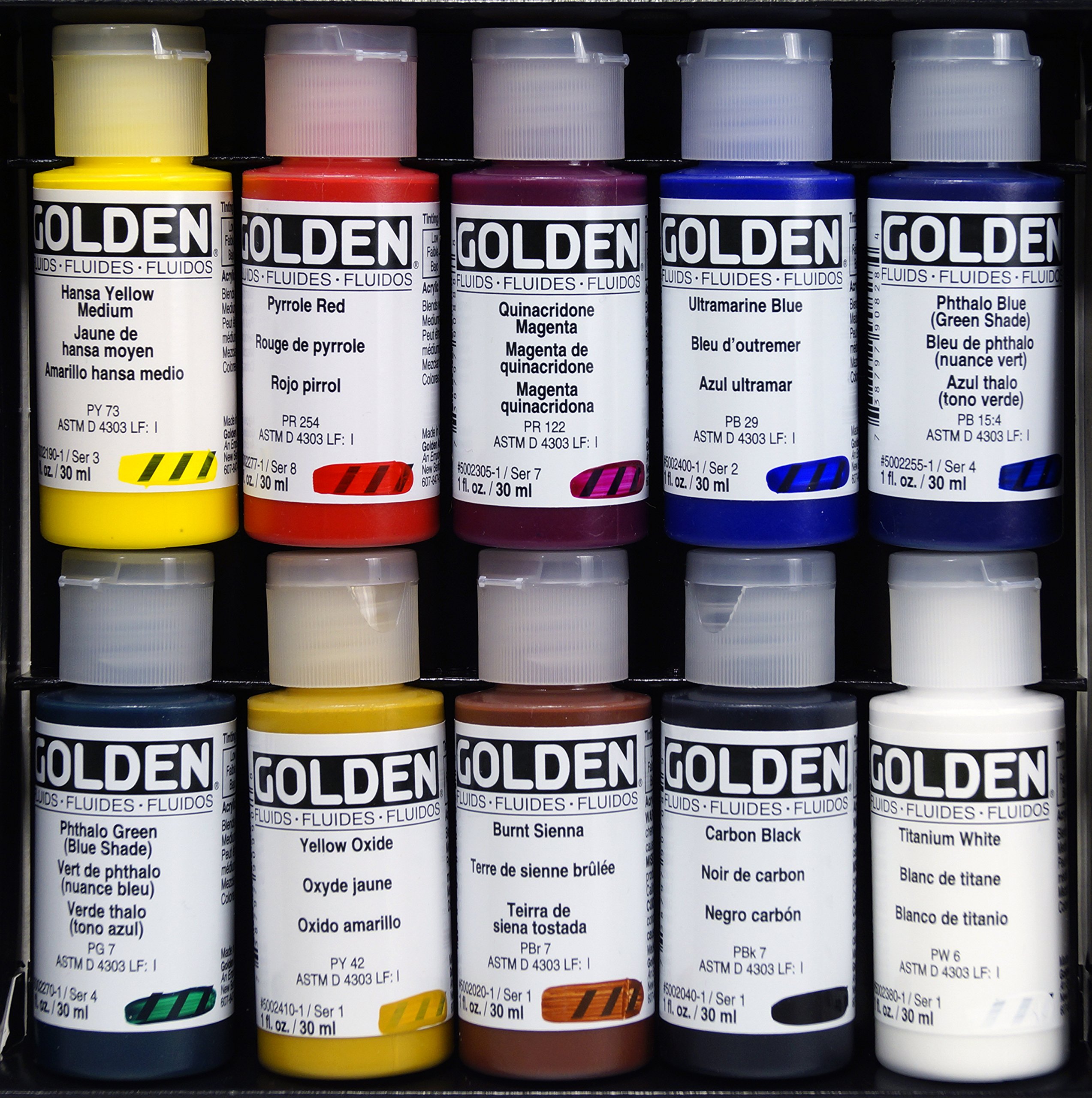 golden fluid professional akrilik boya 10 sise 30 ml amazon com tr oyuncak