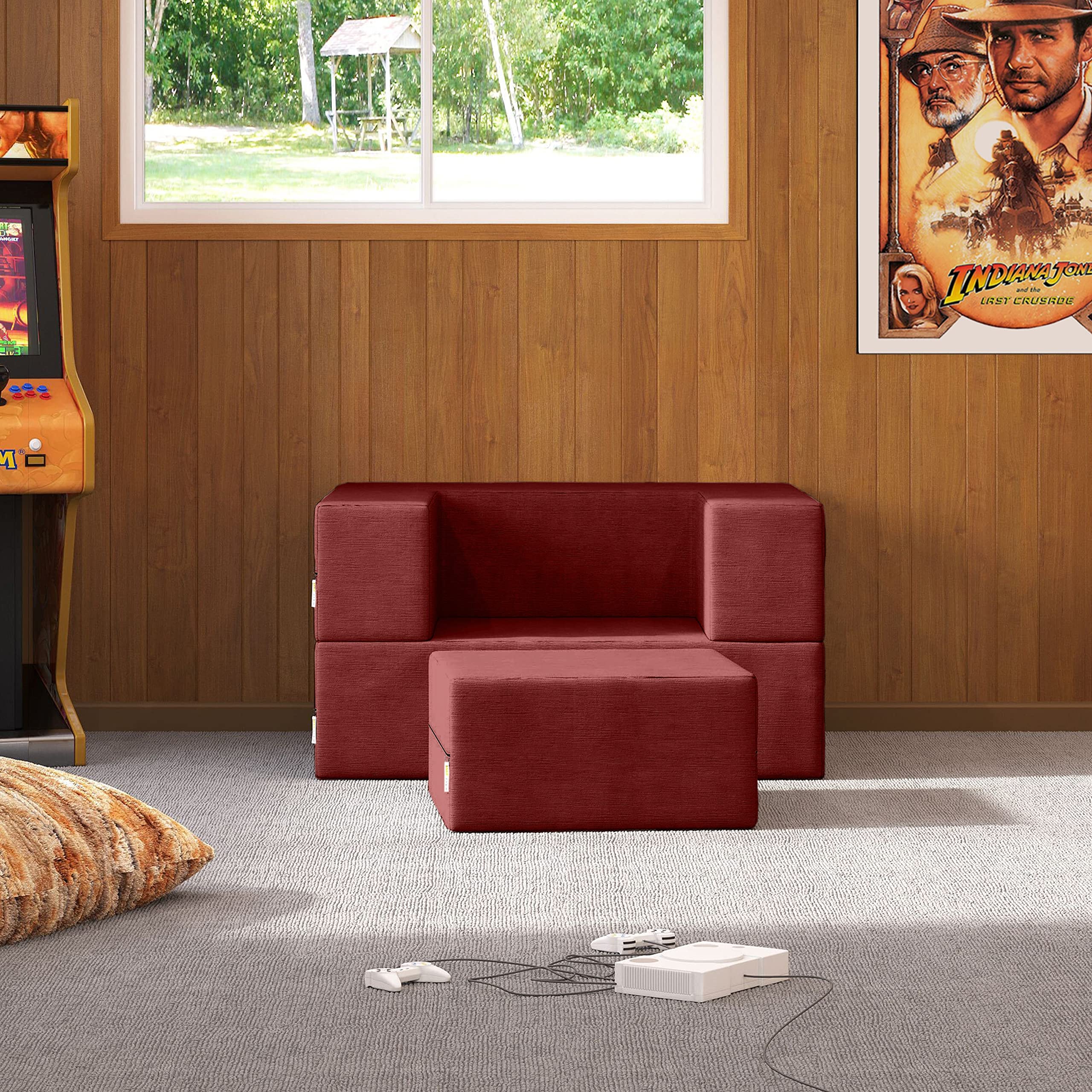 Amazon.com: Jaxx Zipline Convertible Sleeper Futon Chair & Ottoman