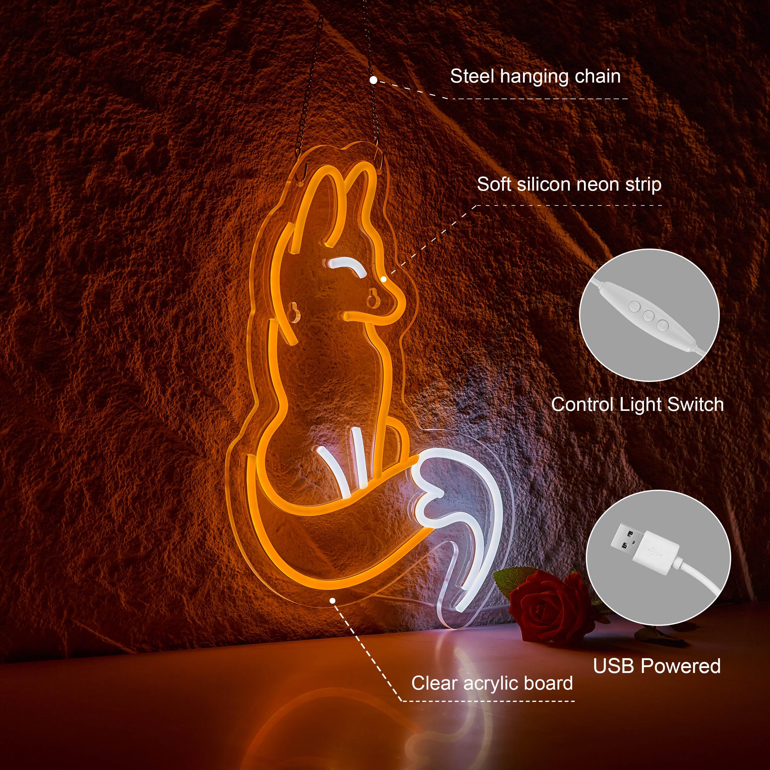 Cartello al neon per decorazione da parete a LED per luce fredda, decorazione da parete, decorazione per camera da letto, accessori per la casa, feste e decorazioni per le vacanze (rosso+blu)