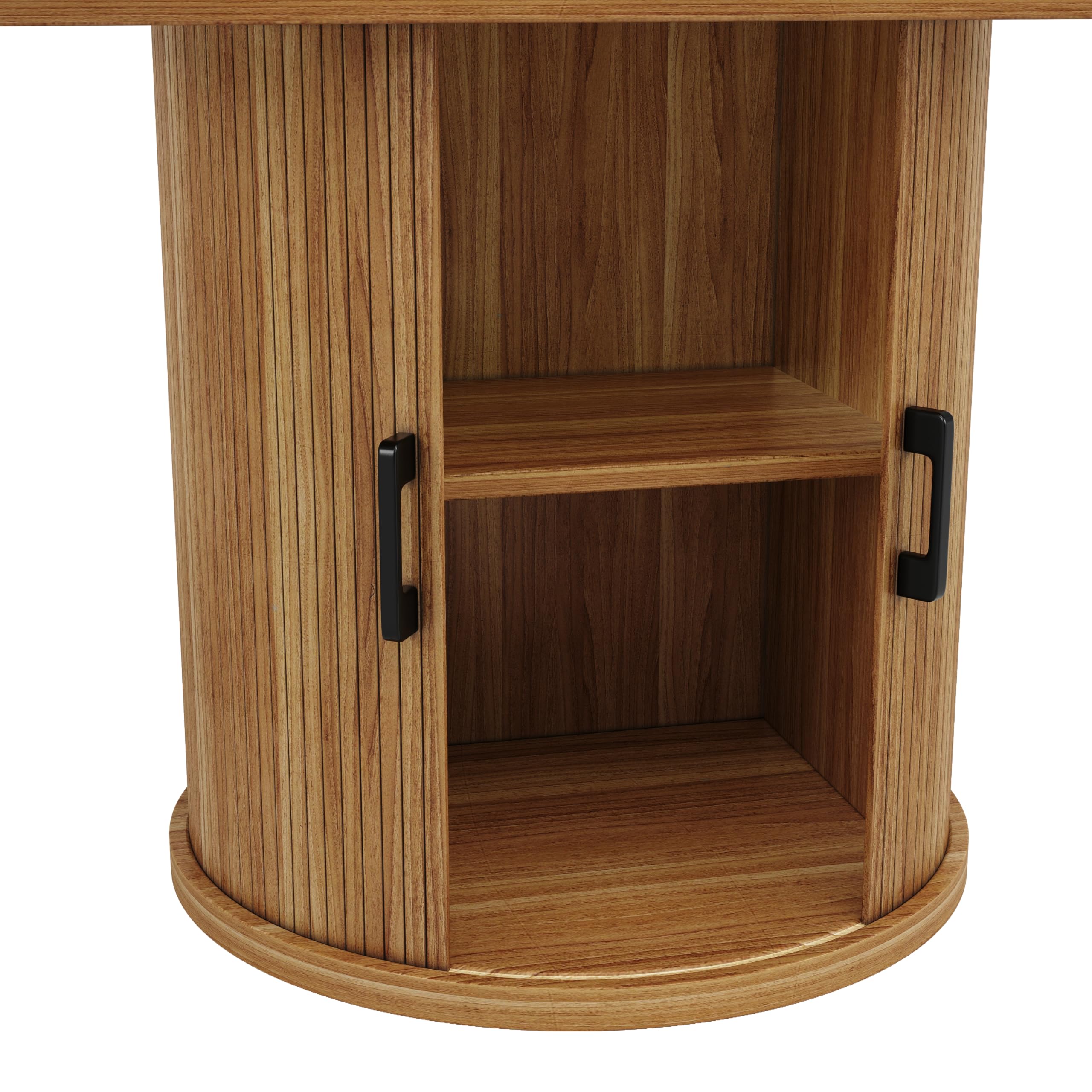 Mesa de Comedor Extensible, Mesa de Cocina, Mesa de balcón, Mesa de Comedor Redonda, Extensible a Ovalada, 118-158 cm, Capacidad para 6 Personas (Nogal)
