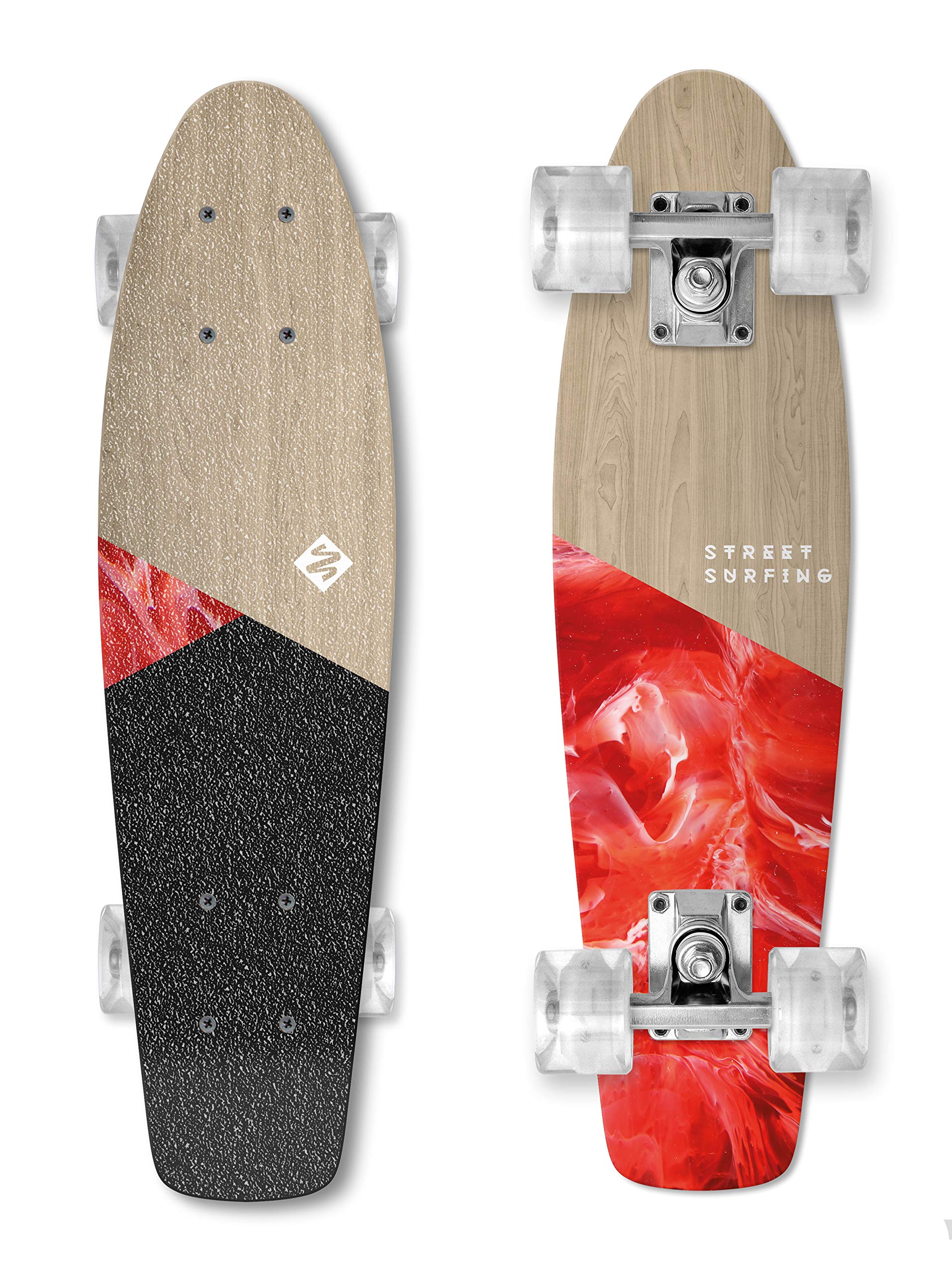 Street SurfingCruiser Beach Board Wood, Unisex skateboard, Black, One Size - 05-06-003-6