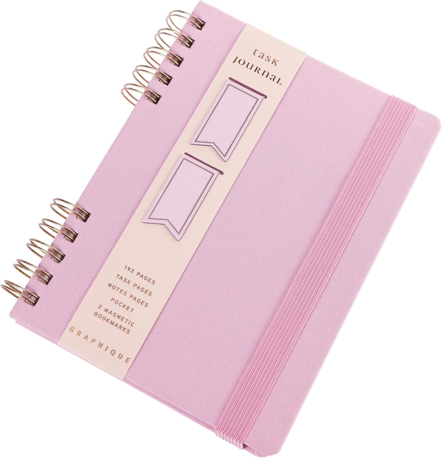 Graphique Blush Task Spiral-Bound Journal | Hardcover Notebook for Daily Writing | High Quality Paper Stationery for Office or Home | 6 x 8 Inches with 192 Task Pages