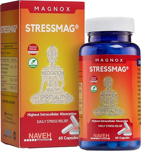 MAGNOX NAVEH PHARMA - Suplementos de magnesio B6 para aliviar el estrés vitaminas de magnesio del Mar Muerto para hombres y mujeres más complejo B