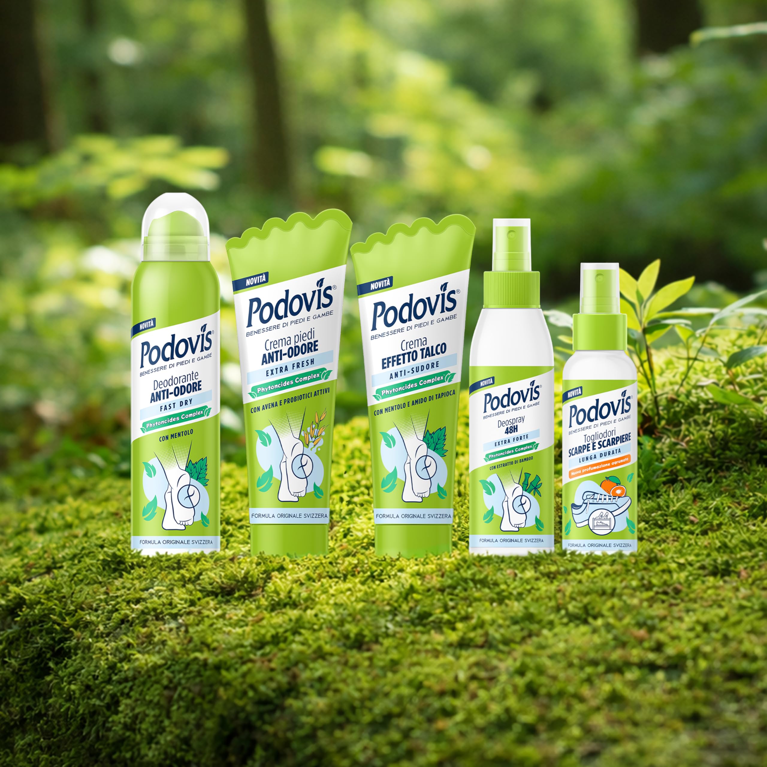 Podovis, Deocrema Extra Fresh - Crema per i Piedi, Effetto Rinfrescante ed Idratante, Regola la Sudorazione del Piede, con Antibatterico, Senza Parabeni e Siliconi, 100 ml