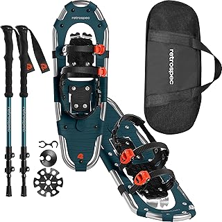 Retrospec unisex adult Snowshoe and Trekking Pole Bundle, Superior Blue, 30 US