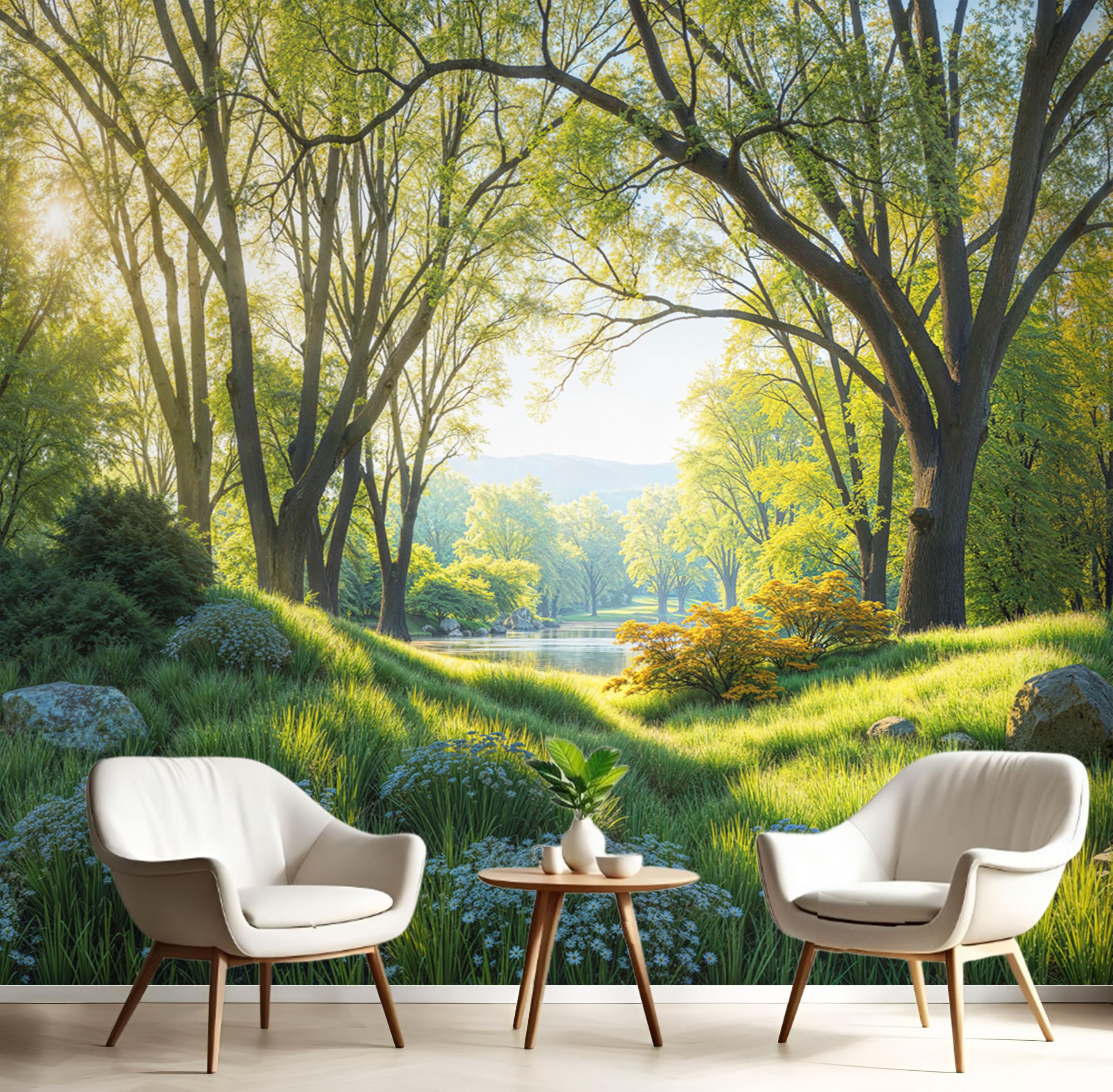 Papier Peint Panoramique Forêt Affiche Géante pour Agrandir une Petite Chambre