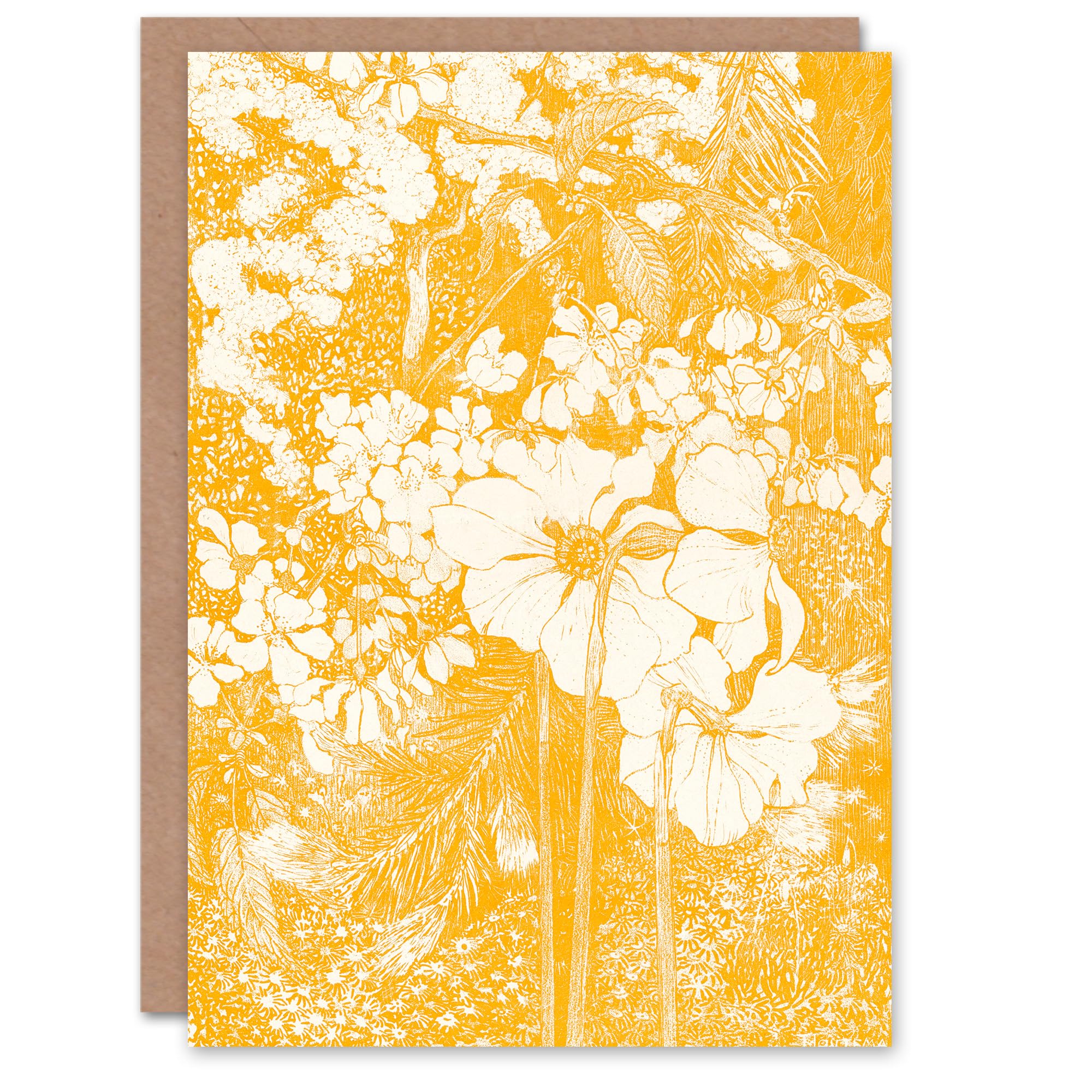 Artery8 Theo van Hoytema Art Card Spring Flowers Orange Floral
