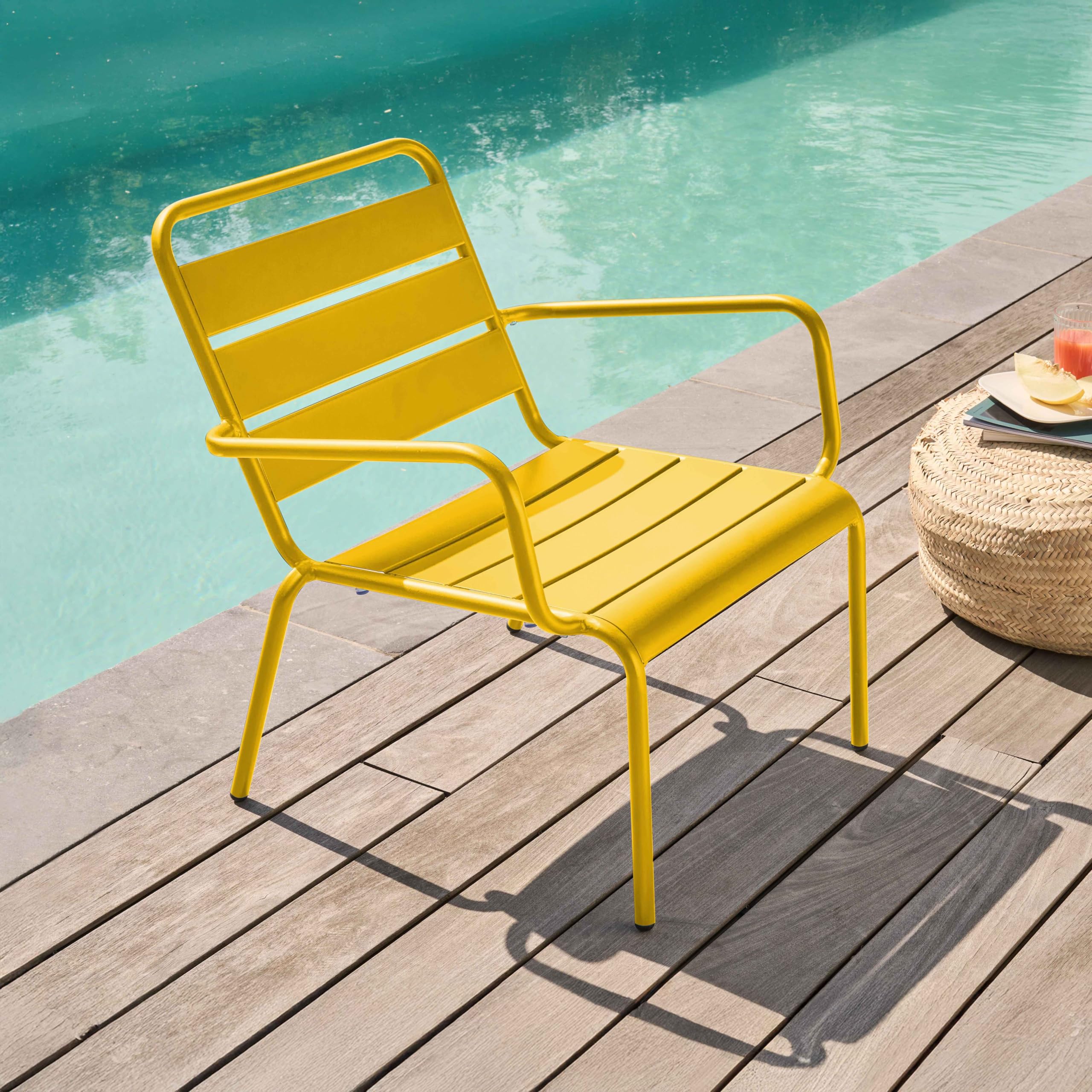 Palavas - Sillón Relax de metal amarillo