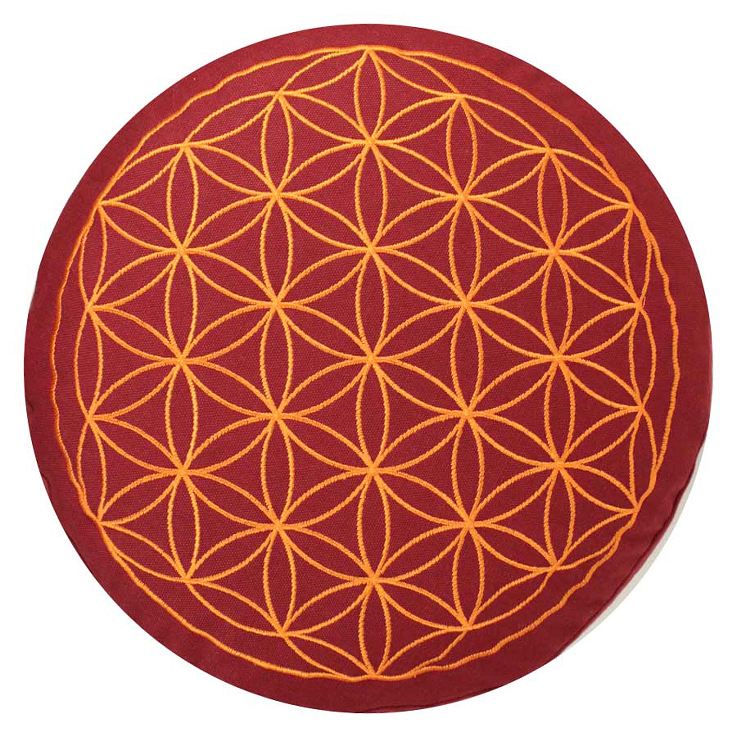 Maylow Cuscino Da Meditazione Yoga In Cotone Con Imbottitura In Pula Di Farro Biologico - Regolabile E Personalizzabile (Altezza 15cm)