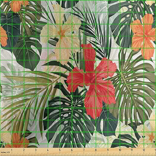 Miniatura 113 de Lunarable - Tela para amantes de perros de The Yard, patrón divertido de animales de dibujos animados en posiciones caprichosas estirando y Beige y