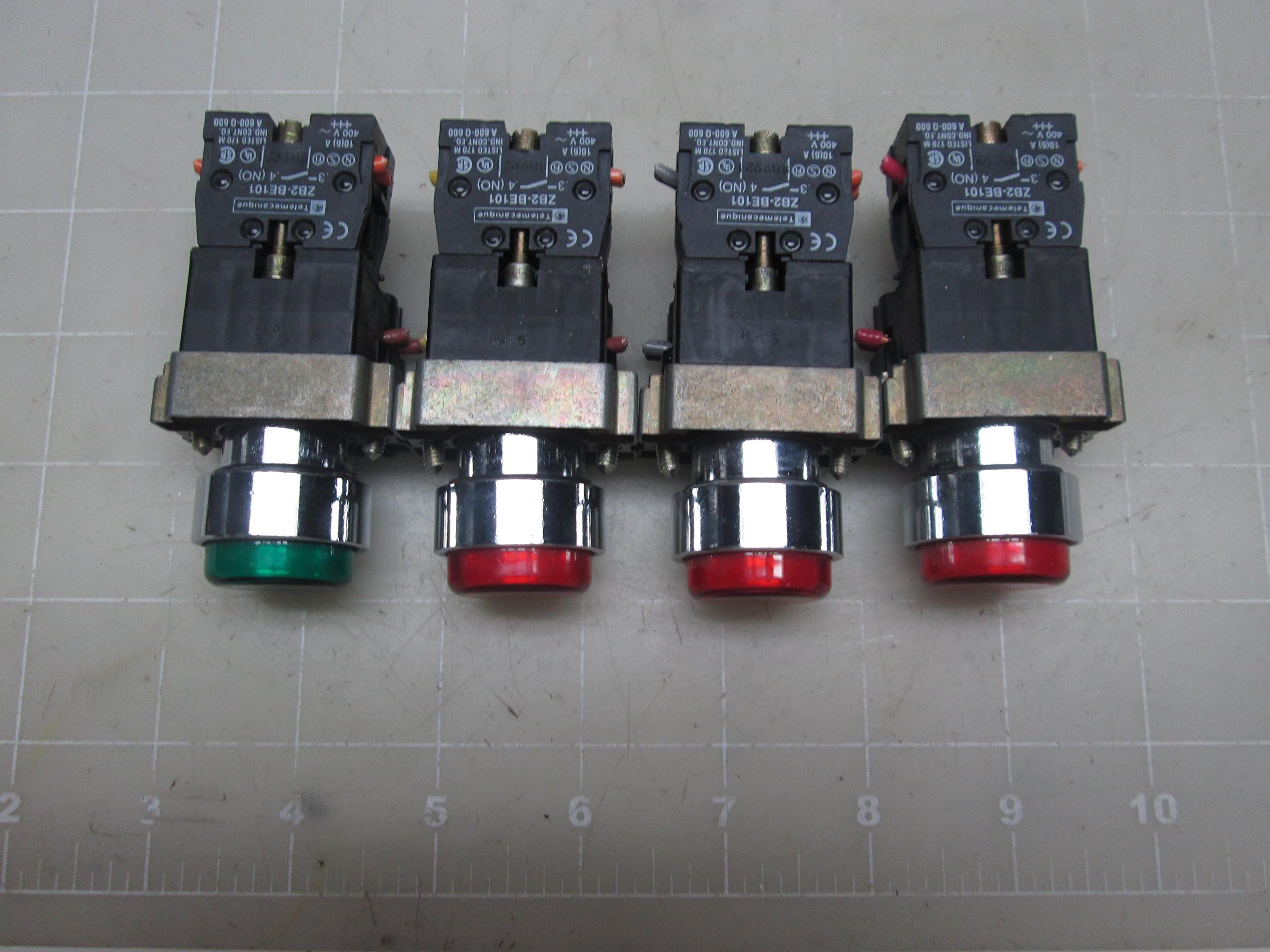 Lot of 4 Telemecanique Z..-BW06 Illuminated Push Button T55467