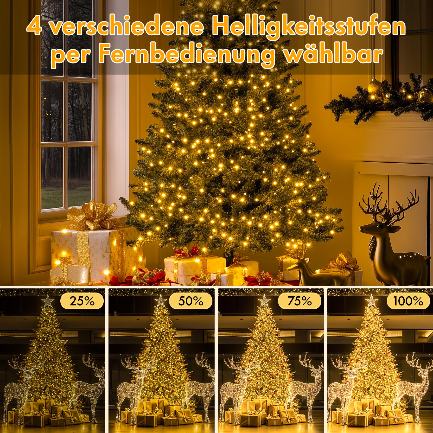 MAGGIFT LED Lichterkette Außen - 20m 1000 LED Cluster Lichterkette Warmweiß mit Stecker/Fernbedienung/8 Modi/Timer/Dimmbar, Wasserdicht Aussen Büschellichterkette für Innen Outdoor Weihnachtsbaum Deko