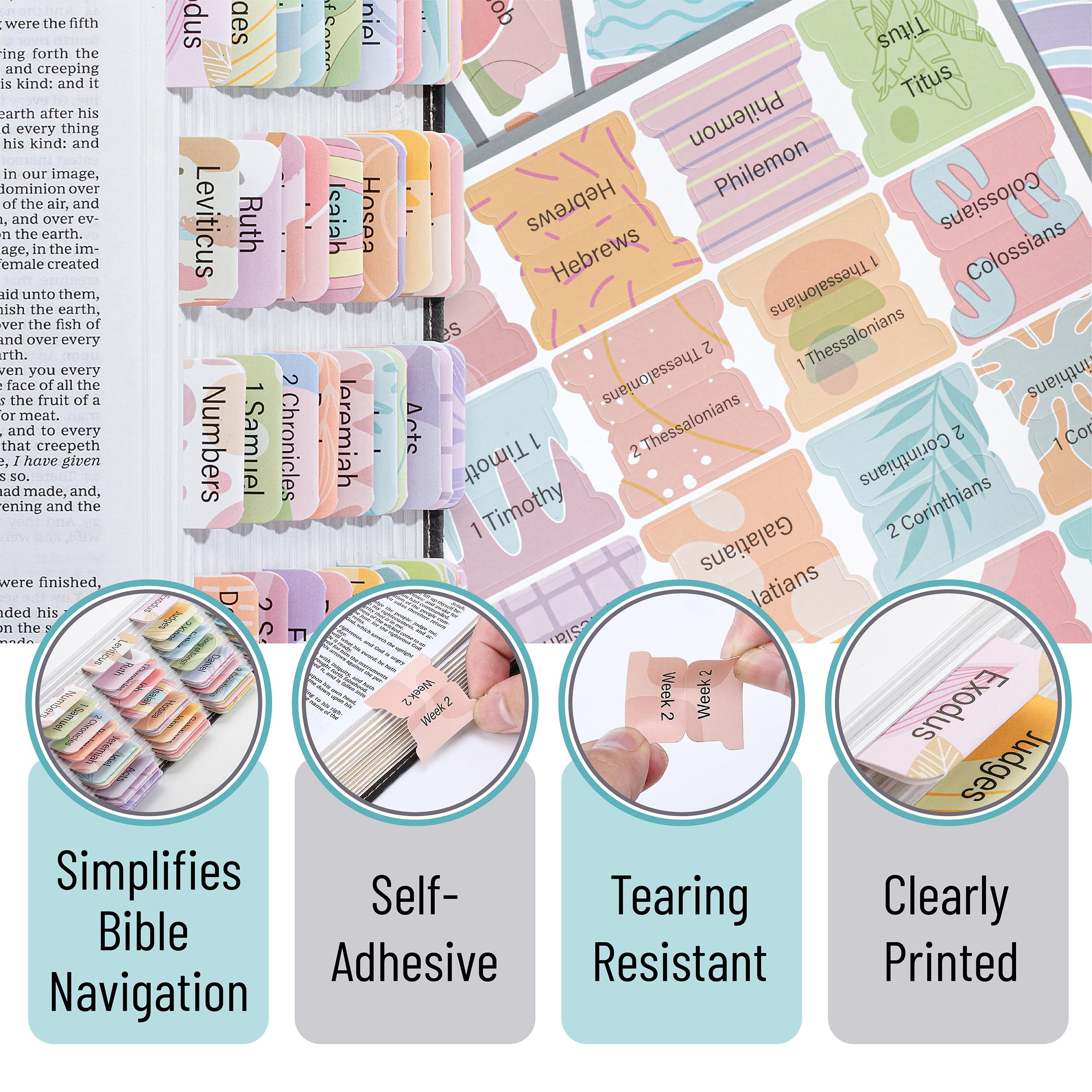 Snapklik.com : Bible Tabs, 120 Tabs, Laminated Bible Tabs For Women And ...
