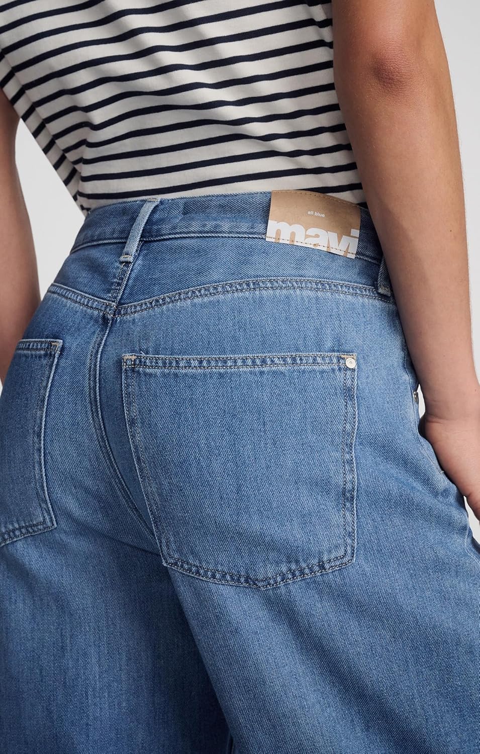 Mavi Women's Nella High Rise Wide Leg Jeans, Light Blue Well Blue