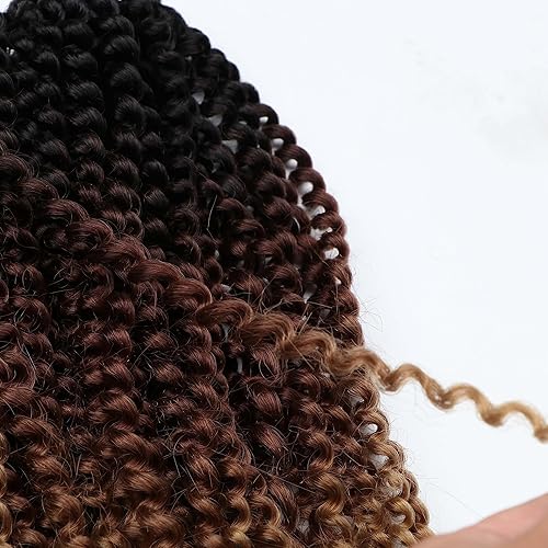 Miniatura 5 de 3 unidadespaquete de rizos kinky de 30,5 cm. Trenzas de pelo afro con ganchillo sintético suave (30,5 cm, marrón oscuro)