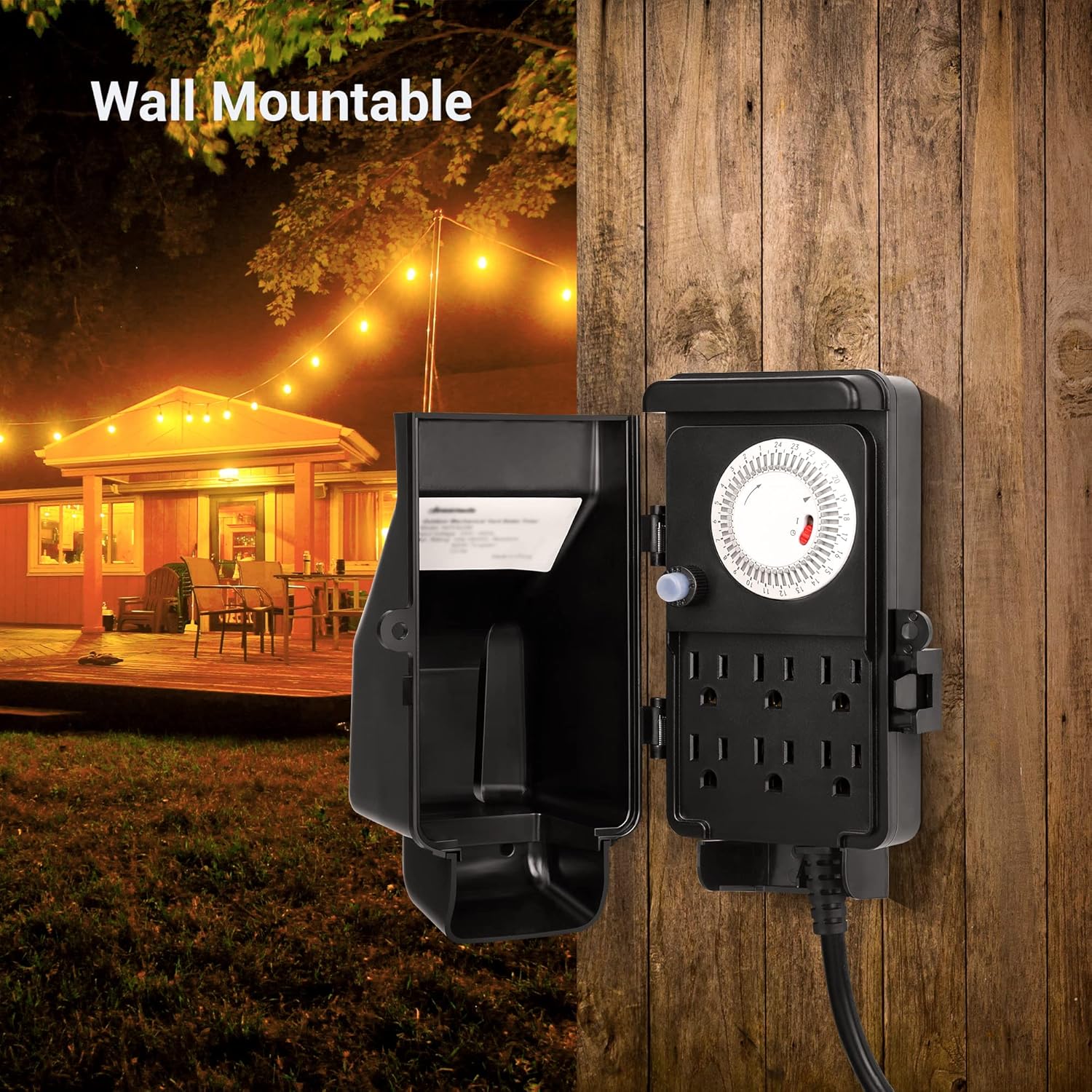 Buy DEWENWILS Outdoor Mechanical Power Strip Timer, 24 Hour Multi