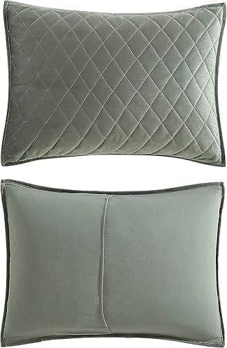 Miniatura 5 de Laura Ashley - Juego de edredón King, ropa de cama reversible de terciopelo sólido, decoración del hogar para todas las estaciones con fundas y