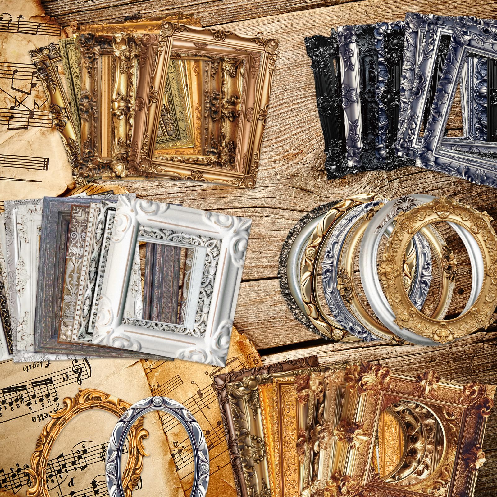 Bomichi Vintage Frame Decorative Stickers, 200 Pcs Scrapbooking Supplies for Bullet Journals, Planners, Letter, Card Album Making, Collage Art, Crafts, Water Bottle - Image 6