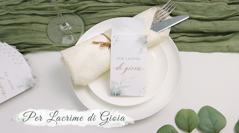 Fazzoletti per Wedding Bag Linea Mediterraneo, Lacrime di gioia, Porta Fazzoletto Matrimonio, Gadget nozze, Accessori personalizzati - Italia