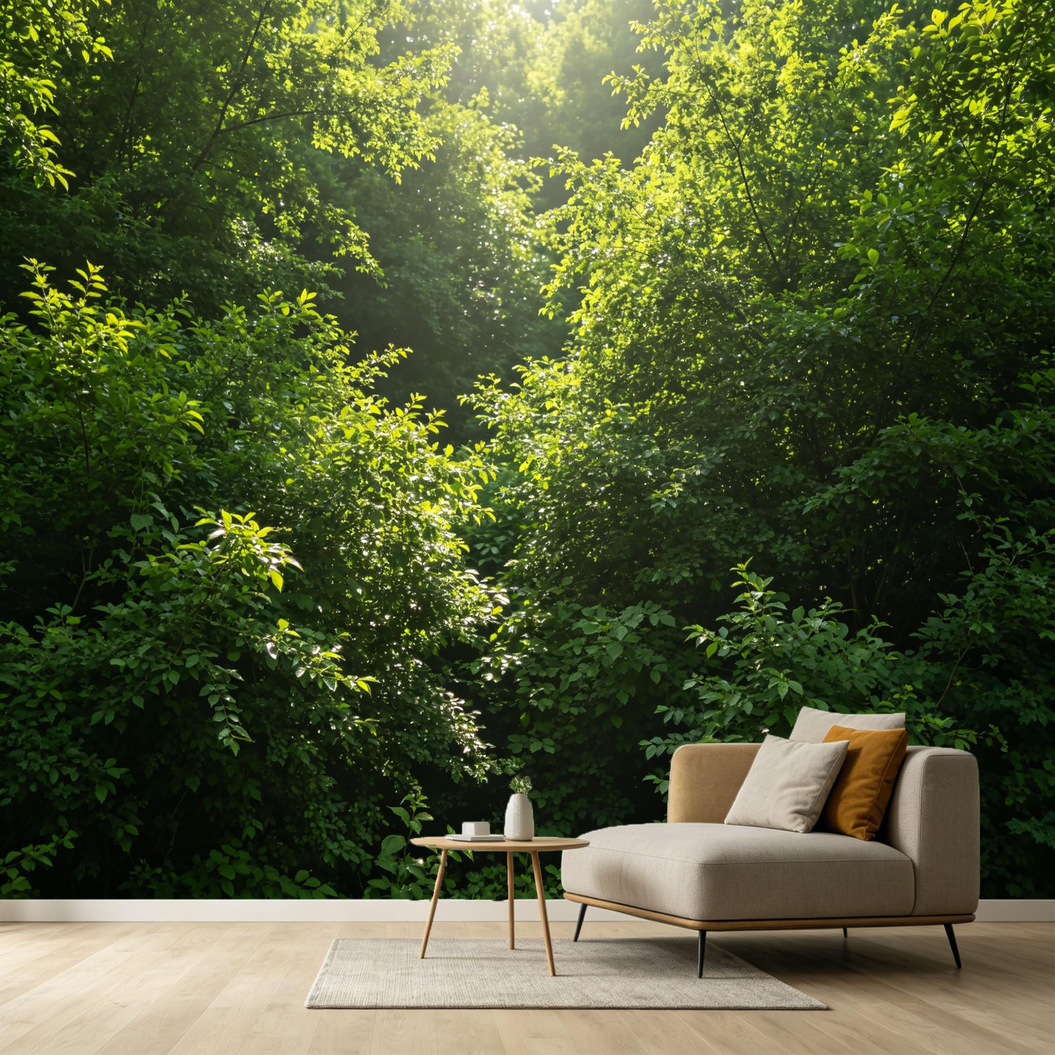 Custom Size Wall Murals Forest Landscape Sunlight Through Tree Leaves Botanical SelfAdhesive Wall Fabric Removable Large Wallpaper for Photo Living Room