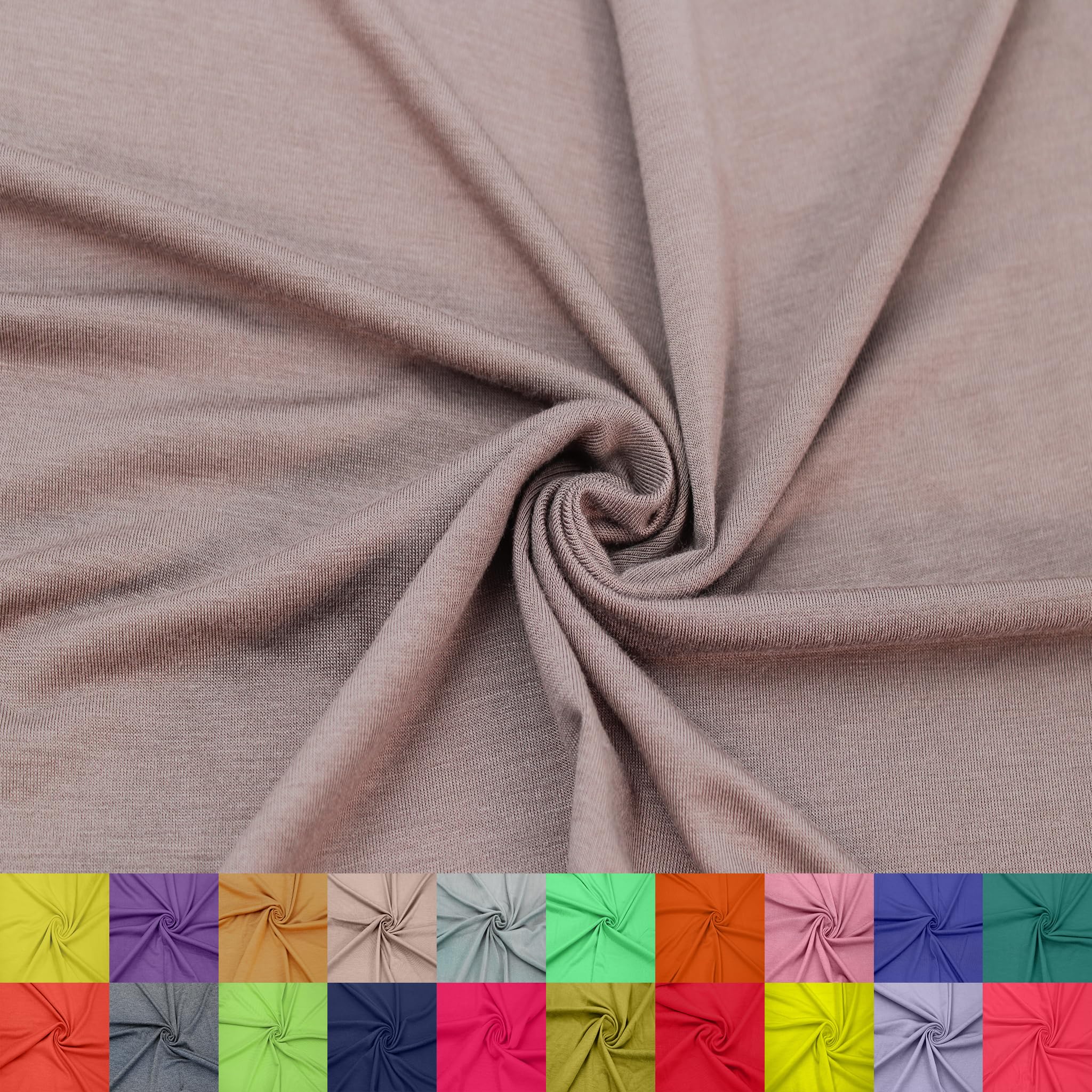 60" Wide Rayon Spandex Jersey Knit Fabric by The Yard - 4-Way Stretch, 200GSM, Medium Weight -Soft & Breathable - Apparel, Accessories, Maternity & Decorations — view 100