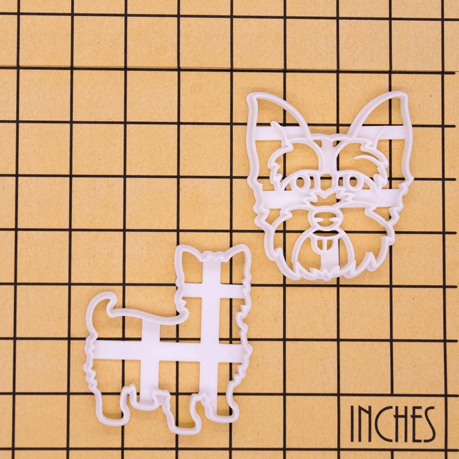 Set of 2 Yorkshire Terrier cookie cutters (Face & Silhouette), 2 pieces - Bakerlogy