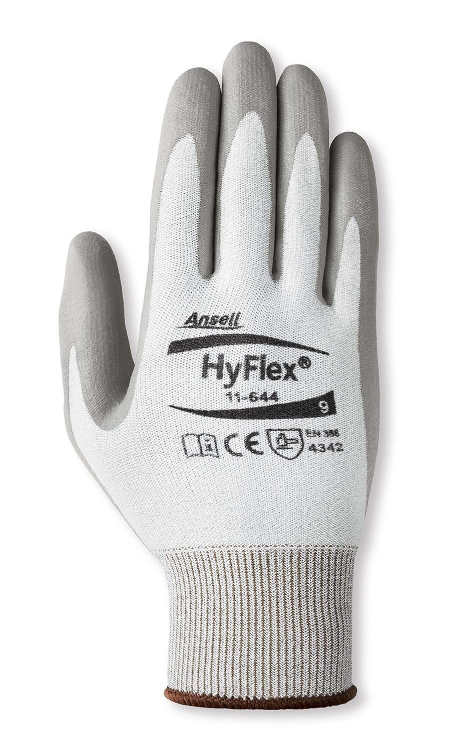 Ansell HyFlex 11-644 Mechanical Protection Cut-Resistant Industrial Gloves, XXX-Large, White & Grey (12 Pairs)