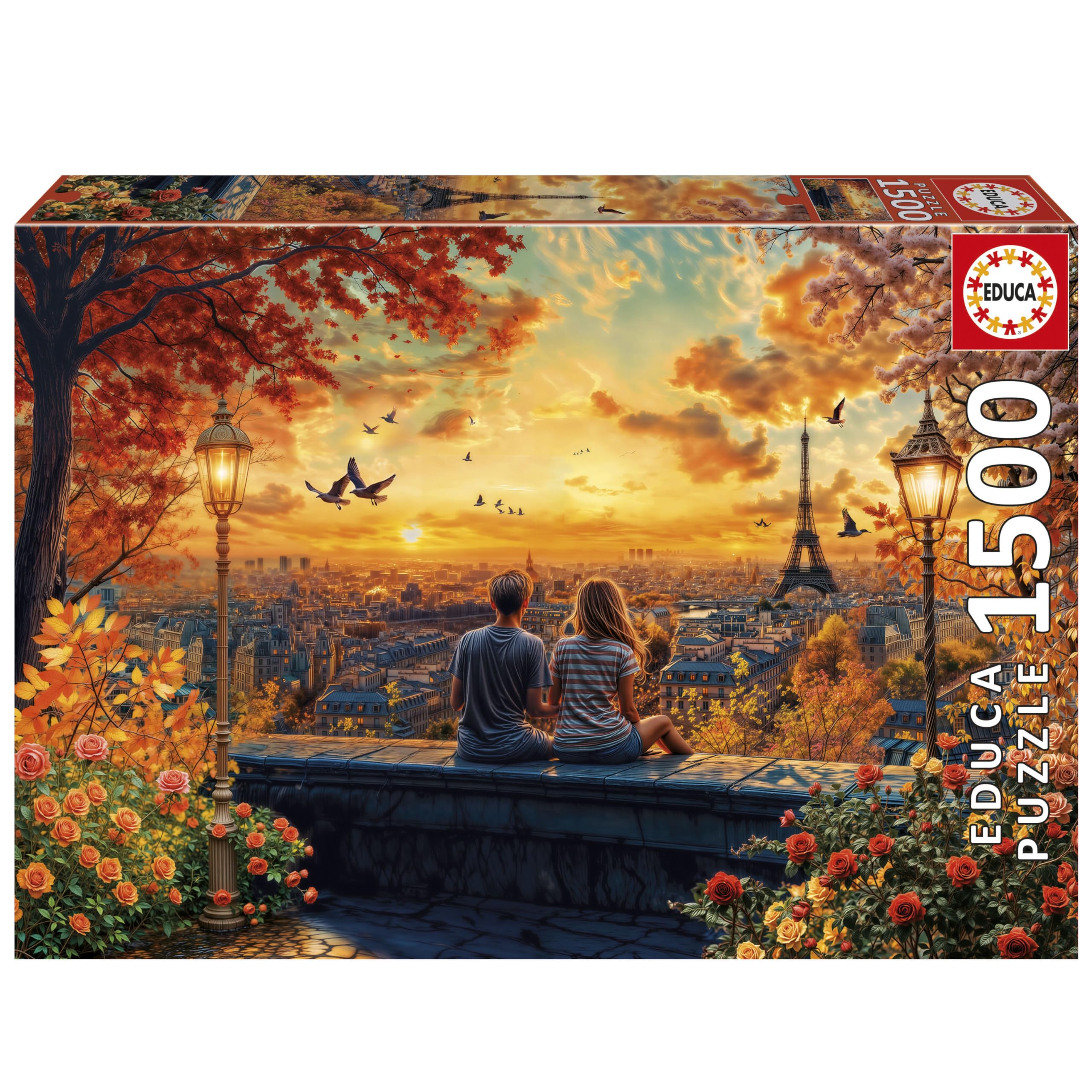 Educa - Puzzle de 1500 Piezas para Adultos | Enamorados en París | Medidas: 85 x 60 cm | A Partir de 14 años (20569)