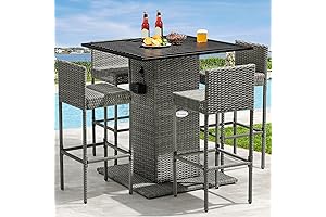 5-Piece Patio High Top Table and Chairs Set - The Ultimate Backyard Oasis