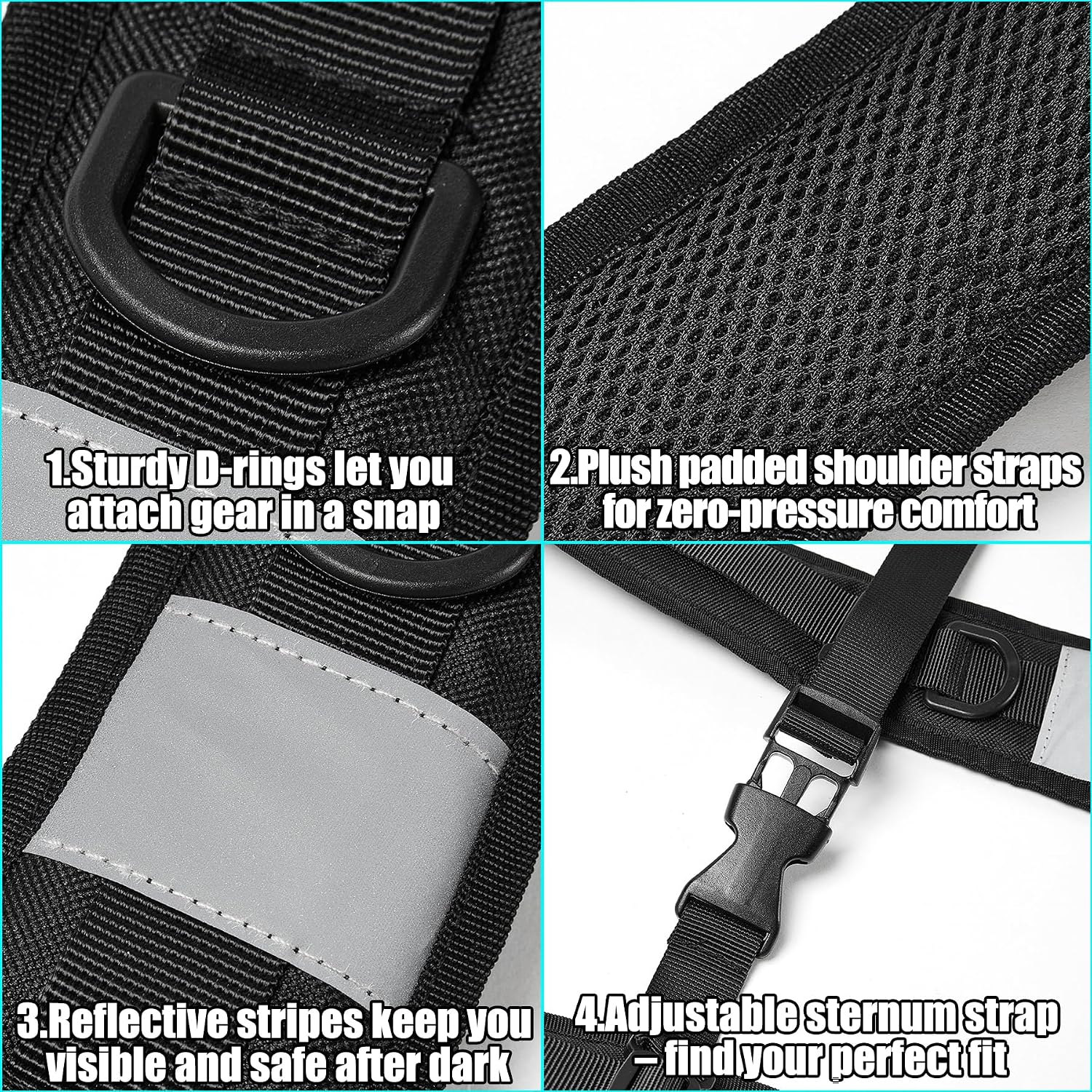 Adjustable Backpack Straps, Backpack Replacement Shoulder Padded Strap with Plastic Clips for Backpack Dry Bag Camping Sprayer Multi-Purpose Use image 4
