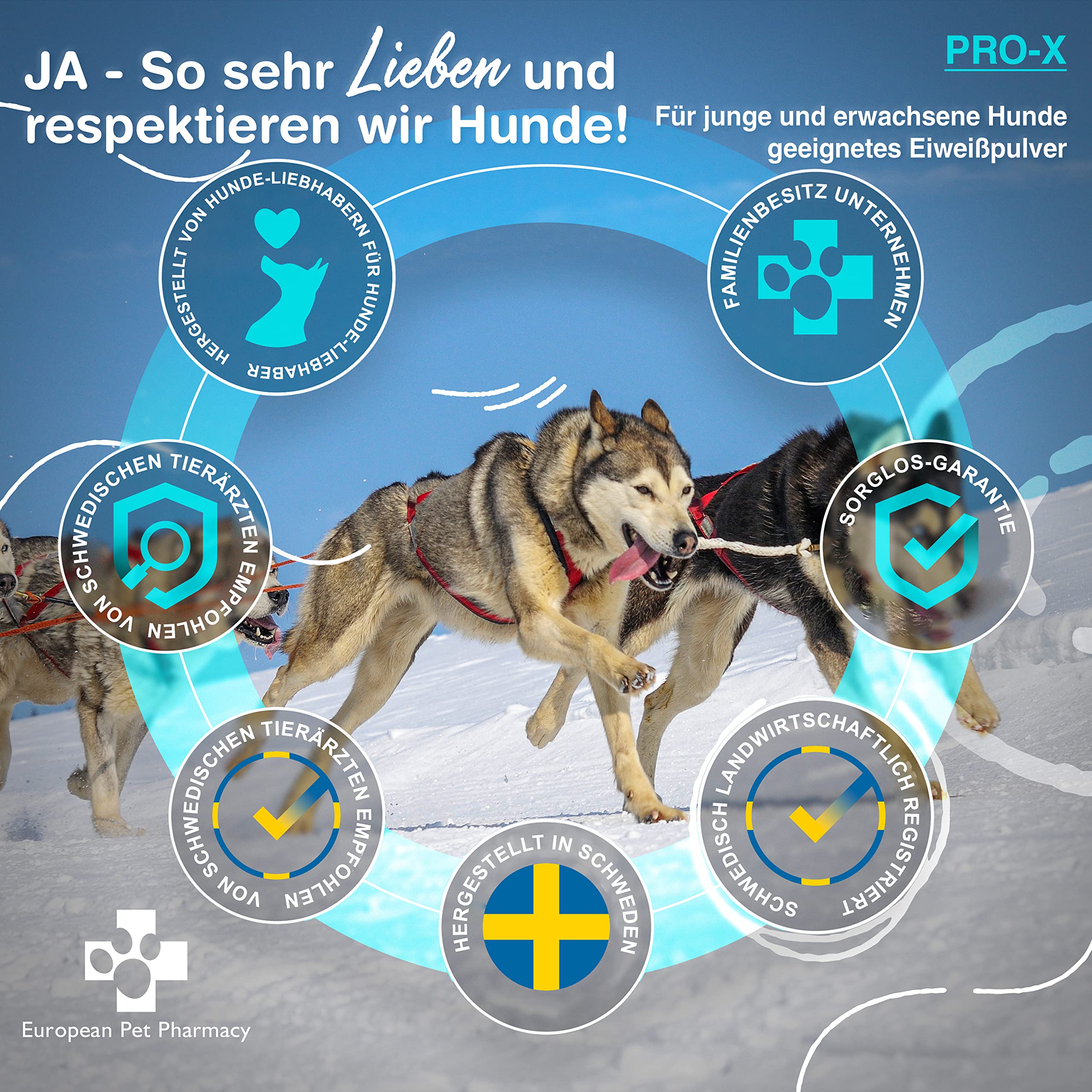 Pro-X Getreidefreies Hypoallergenes Nahrungsergänzungsmittel Hund aus Getrockneten Insekten von European Pet Pharmacy–insekten protein hund–Proteinpulver für den Muskelaufbau – Ab 1 Jahr – 300g Pulver