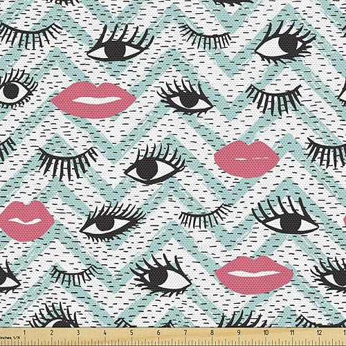 Miniatura 37 de Lunarable Tela suculenta de The Yard, flores en acuarela estilo pintura coloridas flores de primavera tema de jardinería, tela de microfibra