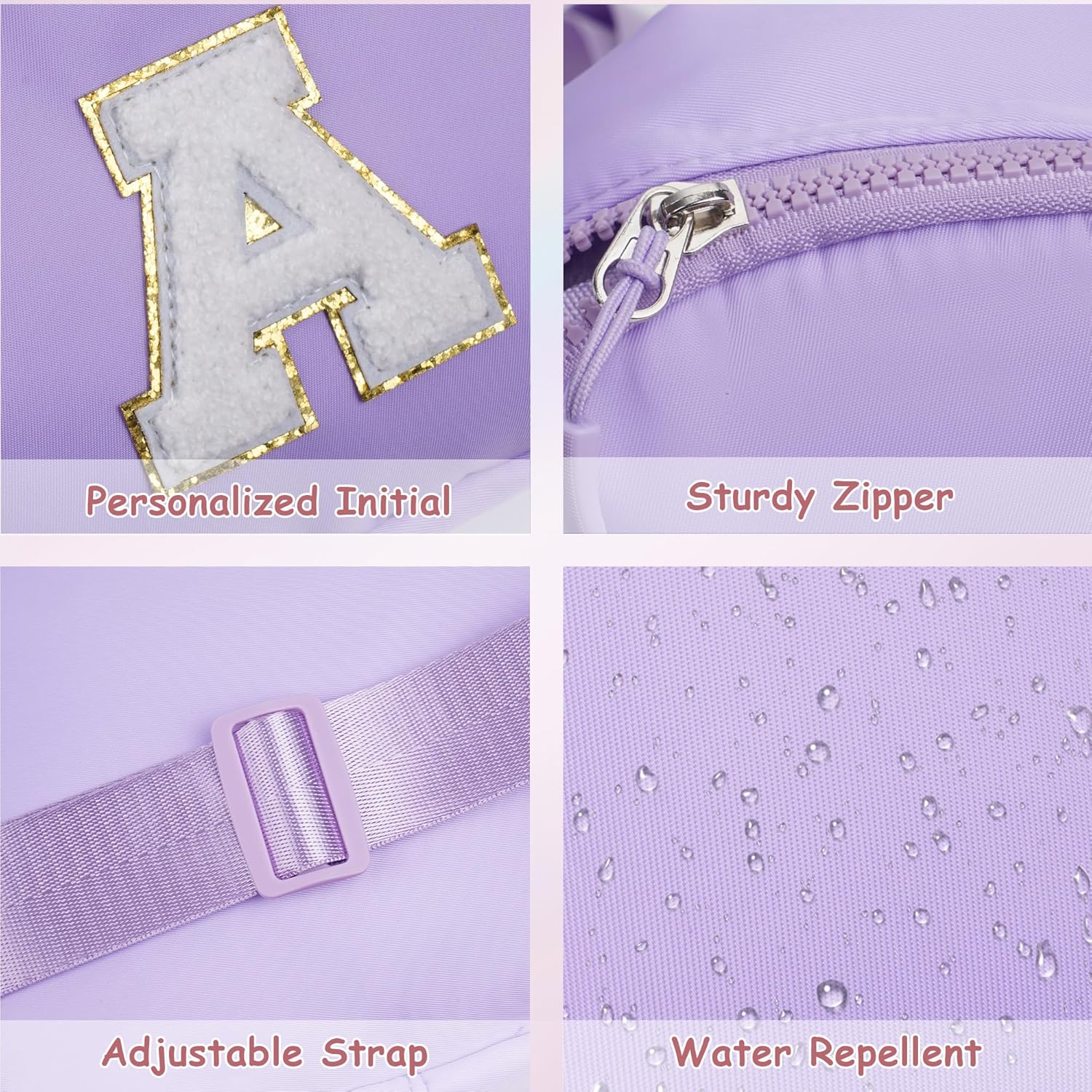 YOOLIFE Small Sling Bag - Birthday Gifts for 9 10 11 12 13 14 15 16 Year Old Girls, Birthday Gifts for Girl Daughter Sister, Initial Cross Body Purses for Girls Sling Bag for Teens (Purple T) - Image 7